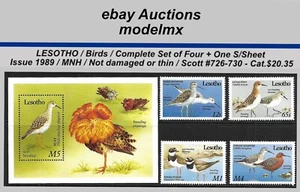 Lesotho, 1989, Sc.726-730, Birds, MNH, Cat.$20.35 - Picture 1 of 1