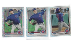 2020 BOWMAN CHROME DRAFT CUBS 2X BURL CARRAWAY 1X BRENNEN DAVIS CUBS  - Picture 1 of 1