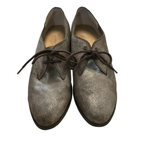 Seychelles Metallic Oxford Shoes Lace Up Leather Brown Silver Women's Size 9.5 - Picture 1 of 5