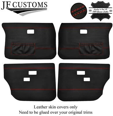 RED STITCH LEATHER 4X FRONT REAR DOOR COVER FOR VOLVO 144 145 244 245 264 265 - Image 1 of 3