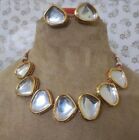 Gold Plated Indian Bollywood Kundan Choker Necklace Earrings Bridal Jewelry Set
