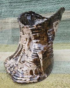 Brutalista Studio Arte Ceramica Gres Scultura Piede Elefante Vaso Ombrello Sta - Foto 1 di 23