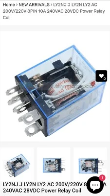 10 PIEZAS LY2NJ 10A 8Pin LY2N-J 2NO 2NC LED Lámpara DPDT Bobina Relé de Alimentación DC12V Foto 1 de 2