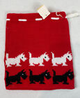 Scottish Terrier Themed Knit Gift Bag 7.5" by 8.5" Never Used 1986 Applause #22C