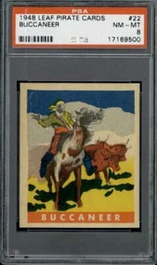 1948 Leaf Pirate Cards #22 Buccaneer PSA 8 - Picture 1 of 2