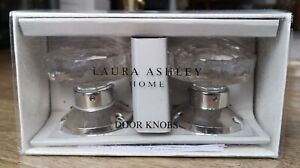 1 Pair Laura Ashley 'Frances' Clear Glass Sprung Door Knobs - New in Box