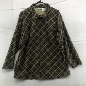 Jaclyn Smith Classic Plus Brown Full Zip Jacket Size 1X Women Casual Long Sleeve - Picture 1 of 12