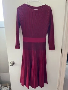 BELLO! Abito midi The Fold in maglia elasticizzata taglia SMALL colore lampone - Foto 1 di 5