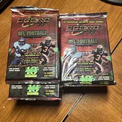 1999 Score Football 10th Anniversary Edition Factory Sealed 23 Pack Lot - Image 1 of 3