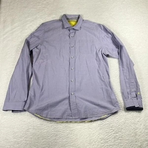 Descendant of Thieves Men Shirt Size Large Button Down Purple Long Sleeve Pocket - Picture 1 of 10