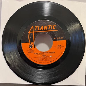 ABBA - Does Your Mother Know / Kisses Of Fire (1979)- 7" Vinyl Record 45RPM - EX - Picture 1 of 2