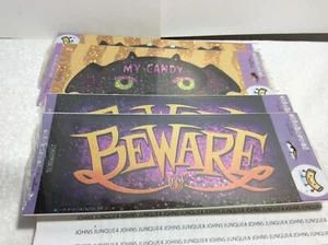 HALLMARK MY CANDY BAT & BEWARE STICKERS New Sealed Packages LOT OF 4 Packs - Picture 1 of 2