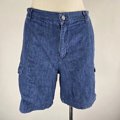 Vintage 90s Y2k Calvin Klein CK Cargo Denim Shorts Jorts Size 10 (32.5x7) - Image 1 of 4