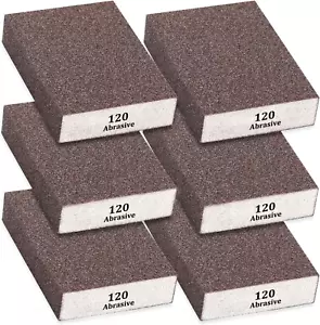 6Pcs Sanding Blocks 120 Grits Sanding Sponge,For Drywall Wood Metal Washable & R - Picture 1 of 12
