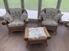 Vintage ‘Kiani’ 4 Piece Conservatory Suite, 2 Seater, 2 Chairs And Footstool