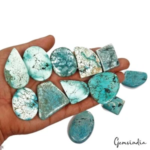 980 Ct/12Pcs Natural USA Blue Turquoise Mix Cab Loose Wholesale Gems For Pendant - Bild 1 von 5