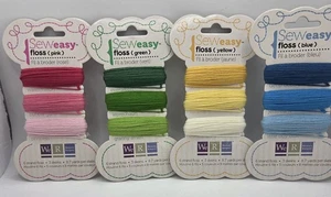NEW Sew And Easy Floss Pack Of 4 Asoortment Of Color Pinks, Yellows,Greens,Blues - Picture 1 of 2