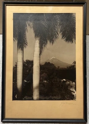 HUGE BREHME 'Popocatepetl' MEXICO Volcano Mountain SIGNED Gelatin Silver PHOTO - image 1 of 4