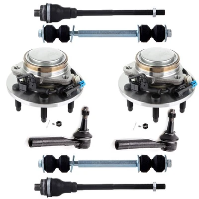 8Pcs For 2004-2006 GMC Sierra 1500 Front Tie Rod End Sway Bar Wheel Hub Bearing - Image 1 of 4
