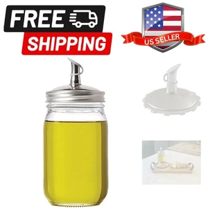 Tapa de galleta de aceite de acero inoxidable, tapa de caño de tarro de albañil bucal regular - Imagen 1 de 9