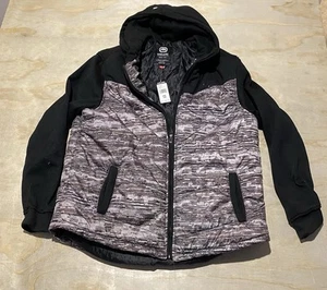 NWT Ecko Unltd Hybrid Men Jacket Grey Flyknit Marble Zip Up Hooded XL - Picture 1 of 6