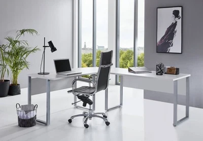 Winkelschreibtisch Office Tischplatte in Weiß, Lichtgrau oder Sonoma Eiche - Bild 1 von 3