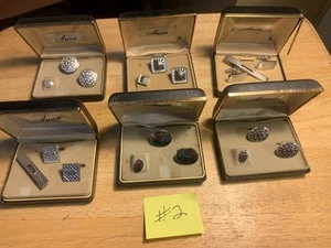 Group of Vintage Anson Cufflinks and Tie Tacks - with some Original Boxes #2 - Picture 1 of 8