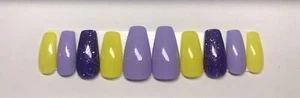 Prensa en uñas púrpura y amarillo neón - Imagen 1 de 1