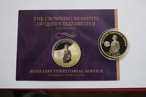 🧭 🇸🇭 TRISTAN DA CUNHA CROWN 2014 GOLD PLATED COLOURED + COA B67 #329 - Picture 1 of 2