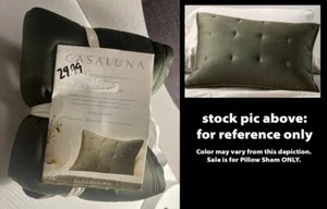 Casaluna Rayon From Bamboo Shell Blissful Pillow Sham Dk Olive Green Standard Sz - Picture 1 of 9