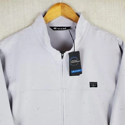 TRAVIS MATHEW NUEVO $165 Talla 2XL Hombres Chaqueta de Rendimiento Cremallera Completa Gris Golf TM Foto 1 de 4
