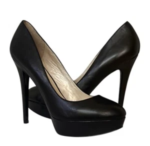 Aldo Black Leather Platform Stiletto Heels Size 10 - Picture 1 of 9