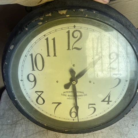 Vintage Rare Double Face International Time Recording Co. Electric Wall Clock Cover