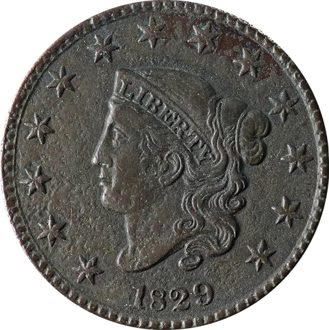 1829 Large Cent 'Medium Letters' XF Details N.5 R.3+ Nice Strike Cover