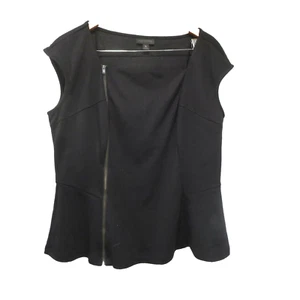 Worthington Damen ärmelloses Shell Top XL schwarz mit Reißverschluss vorne - Bild 1 von 4