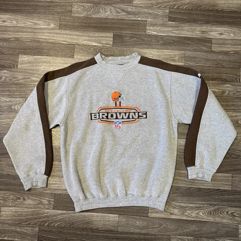 Vintage Puma Cleveland Brown Crew Neck Sweatshirt; Mens Medium; Gray; Retro 90s Cover