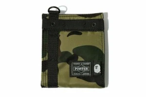A BATHING APE × PORTER YOSHIDA 1ST CAMO WALLET M GREEN MENS NEW - Picture 1 of 3