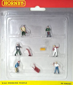 Hornby R563 Working People - 6 assorted People, Wheel Barrow, Trolley & Load - Picture 1 of 2