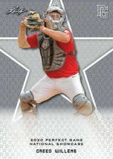 CREED WILLEMS 2020 "1ST EVER PRINTED" LEAF PERFECT GAME ROOKIE CARD #128! MINT!