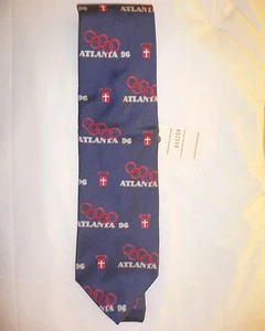 1996 Olympic Games Atlanta Denmark National Olympic Committee NOC Neck Tie RARE! - Picture 1 of 4