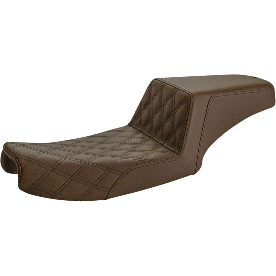 Saddlemen Step Up 2-Up Seat - Tuck and Roll  - Dyna (Brown) 891-04-172BR - Image 1 of 1