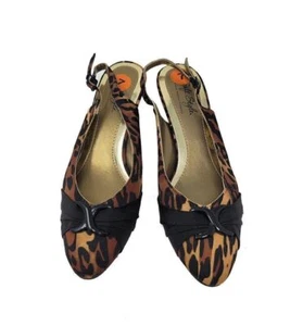 NUEVO Zapatos de tacón para mujer con estampado de leopardo ESTILO SUAVE de HUSH PUPPIES 7M - Imagen 1 de 4