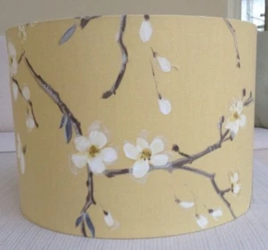 Floral Yellow Lamp Shade Prestigious EMI Mimosa Ochre Saffron Grey Lampshade - Picture 1 of 12