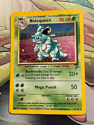 Pokemon Card TCG - Nidoqueen - Base Set 2 - 12/130 - Holo Rare - Creased