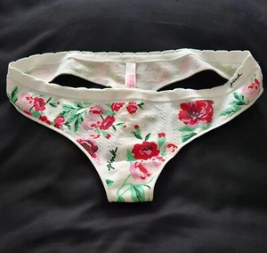 S Victoria's Secret Pink Seamless Cotton Dream Angels Thong Bikini Panty S NWOT - Picture 1 of 5