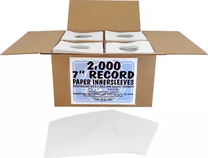 (2000) 7" Record Inner Sleeves - White ARCHIVAL Paper ACID FREE 45rpm - #07IW - Picture 1 of 4