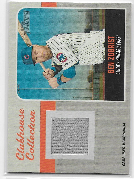 Tarjeta Jersey Ben Zobrist 2019 Topps Heritage Clubhouse Collection Gris Juego Usado Foto 1 de 1