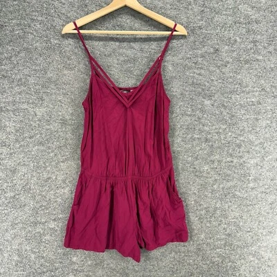 Mono Express Mujer S Pequeño Púrpura Cuello en V Sin Mangas Rayón Cintura Elástica Foto 1 de 4