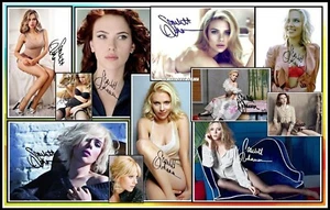 Scarlett Johansson, Signed, Collage Cotton Canvas Image. Limited Edition (SJ-4)x - Picture 1 of 1