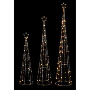 Premier Decoraciones 3 piezas 1M Pirámide Marco de Metal Pin Alambre Luz 250 Blanco Cálido LED - Imagen 1 de 1